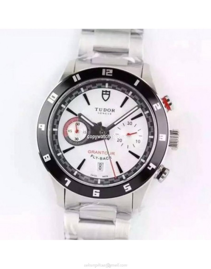 Tudor Grantour Fly-Back Stainless Steel White Tudor Grantour Fly-Back Stainless Steel White