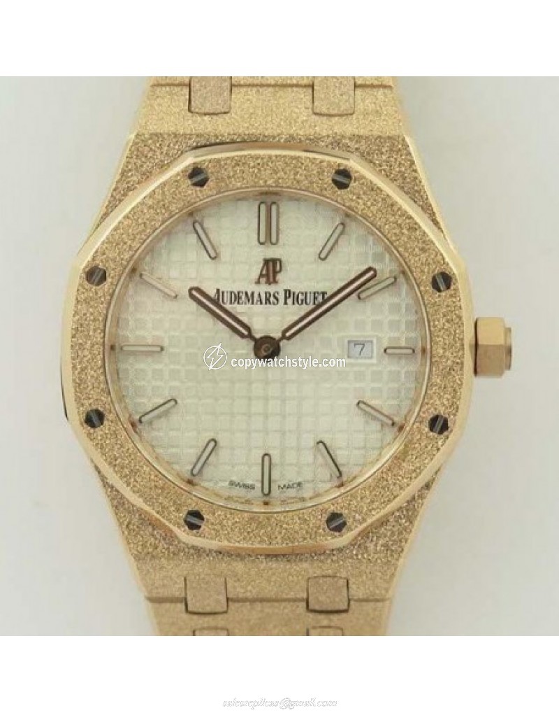 Audemars Piguet Royal Oak Frosted Gold Quartz 33MM 67653 OM Rose Gold Silver Audemars Piguet Royal Oak Frosted Gold Quartz 33MM 67653 OM Rose Gold Silver
