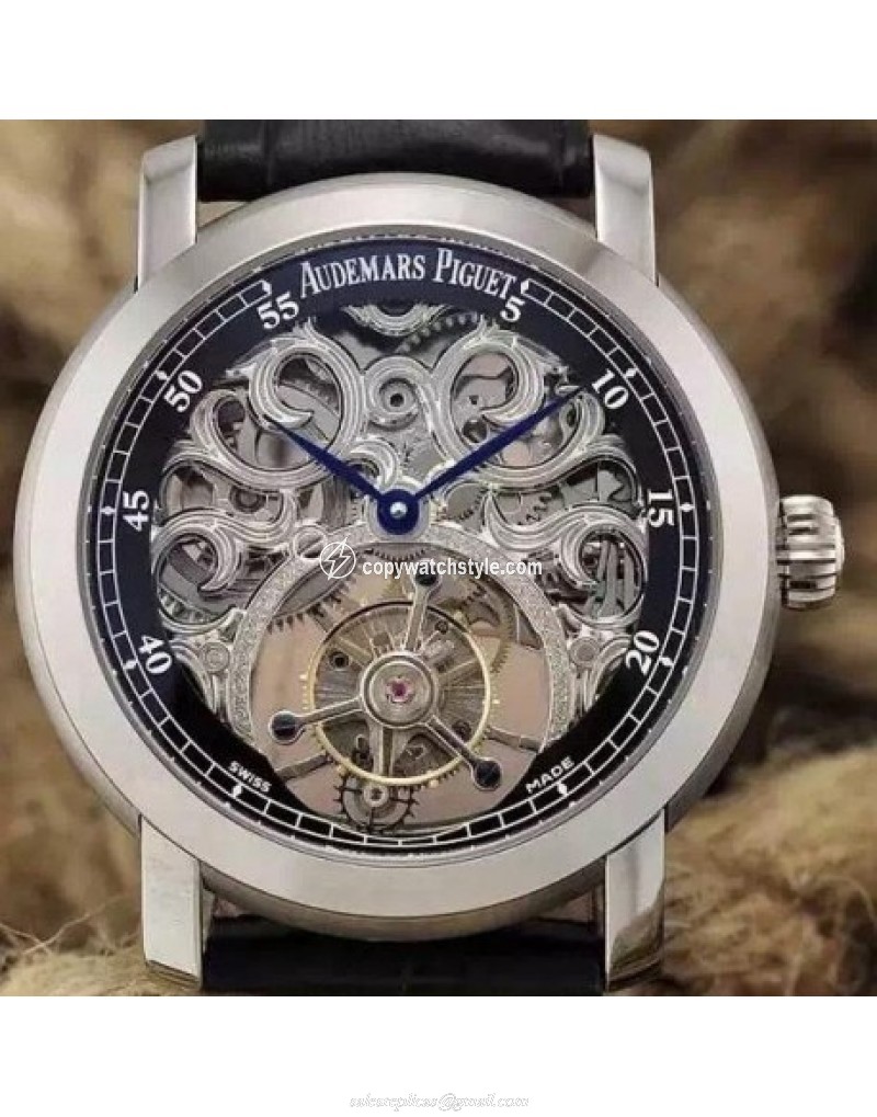 Audemars Piguet Jules Audemars Tourbillon Stainless Steel Skeleton & Black Audemars Piguet Jules Audemars Tourbillon Stainless Steel Skeleton & Black