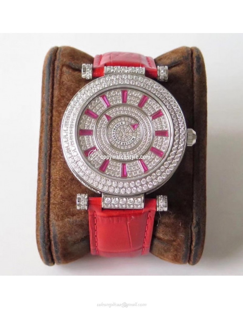 Franck Muller Round Double Mystery Baguette Cut Diamond 42 DM D 2R CD GS Stainless Steel & Diamonds Diamond Franck Muller Round Double Mystery Baguette Cut Diamond 42 DM D 2R CD GS Stainless Steel & Diamonds Diamond