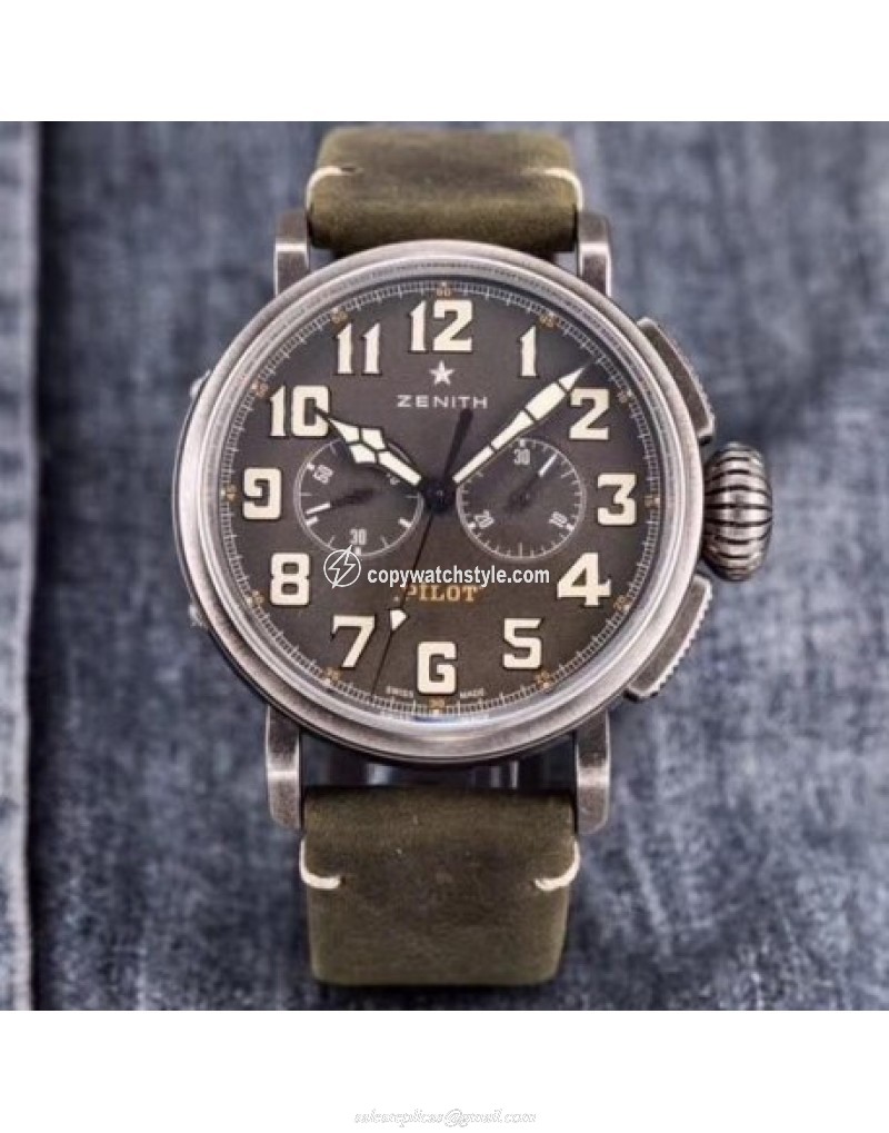 Zenith Heritage Pilot Cafe Racer Spirit 11.2430.4069/21.C773 XF Stainless Steel Grey Zenith Heritage Pilot Cafe Racer Spirit 11.2430.4069/21.C773 XF Stainless Steel Grey