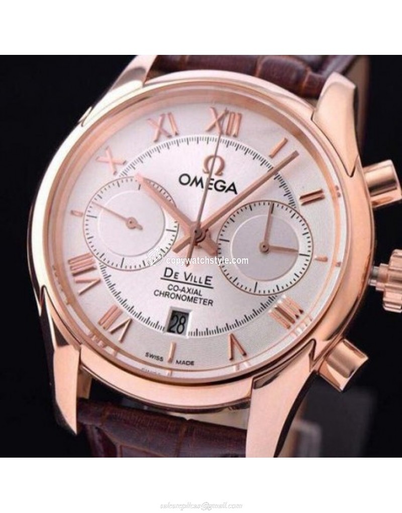Omega De Ville 42MM Chronograph Rose Gold White Omega De Ville 42MM Chronograph Rose Gold White