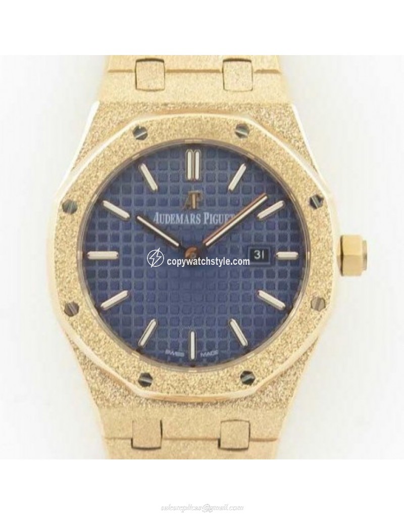 Audemars Piguet Royal Oak Frosted Gold Quartz 33MM 67653 OM Rose Gold Blue Audemars Piguet Royal Oak Frosted Gold Quartz 33MM 67653 OM Rose Gold Blue