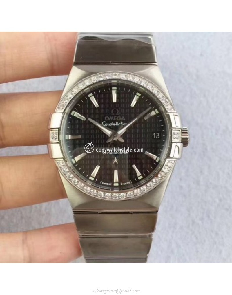 Omega Constellation 123.55.38.20.99.001 38MM SSS Stainless Steel & Diamonds Black Omega Constellation 123.55.38.20.99.001 38MM SSS Stainless Steel & Diamonds Black