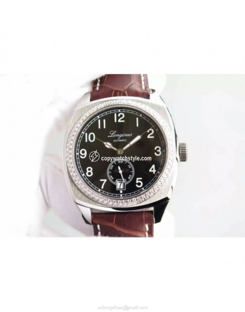 Longines Heritage 1935 Stainless Steel & Diamonds Black Longines Heritage 1935 Stainless Steel & Diamonds Black