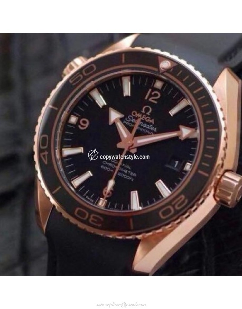 Omega Planet Ocean Professional 42MM Rose Gold Black 