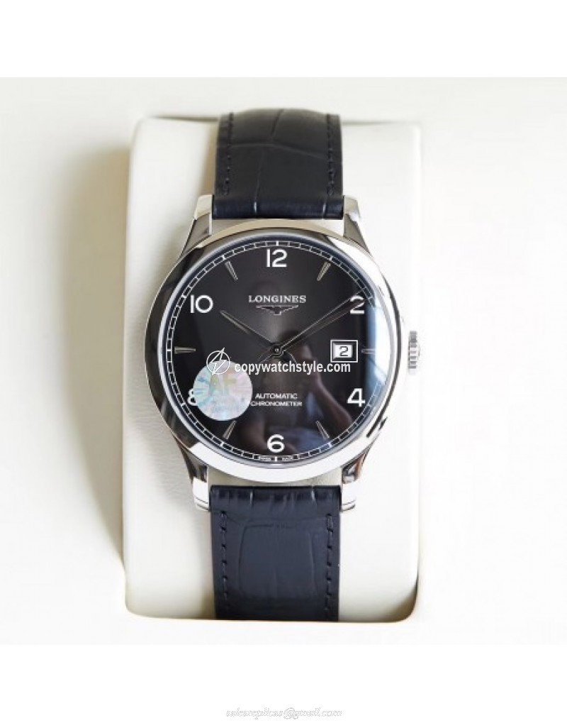 Longines Record L2.820.4.56.2 AF Stainless Steel Black 