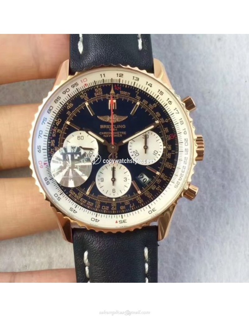 Breitling Navitimer 01 RB012012.BA49.435X.R20BA.1 JF Rose Gold Blue Breitling Navitimer 01 RB012012.BA49.435X.R20BA.1 JF Rose Gold Blue