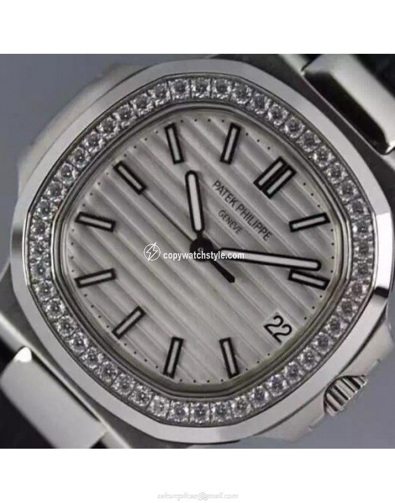 Patek Philippe Nautilus Jumbo 5711 Stainless Steel Diamonds Bezel Swiss 2824 Patek Philippe Nautilus Jumbo 5711 Stainless Steel Diamonds Bezel Swiss 2824
