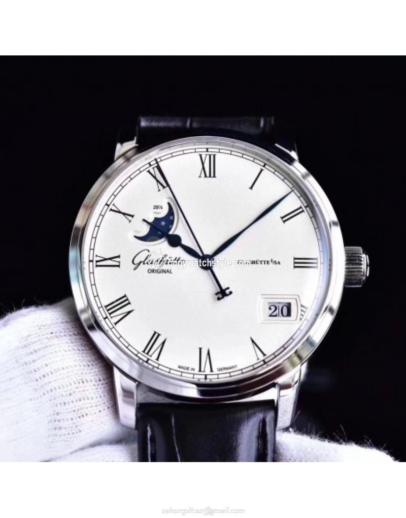 Glashutte Senator Panorama Date Moon Phase 100-04-32-12-04 GF Stainless Steel White Glashutte Senator Panorama Date Moon Phase 100-04-32-12-04 GF Stainless Steel White