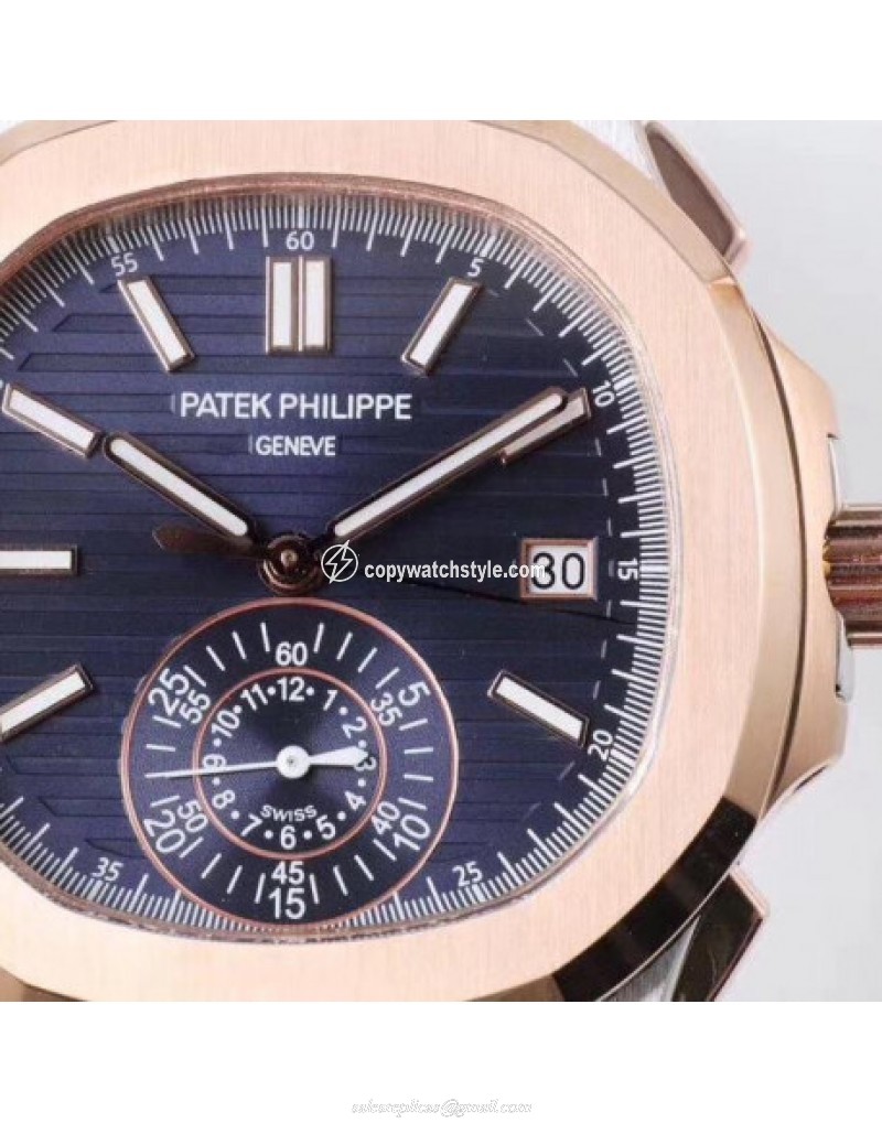 Patek Philippe Nautilus Chronograph 5980/1AR-001 PP Rose Gold & Stainless Steel Blue Patek Philippe Nautilus Chronograph 5980/1AR-001 PP Rose Gold & Stainless Steel Blue
