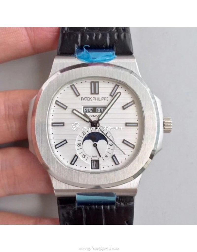 Patek Philippe Nautilus Annual Calendar Moonphase 5726A KM V2 Stainless Steel White Patek Philippe Nautilus Annual Calendar Moonphase 5726A KM V2 Stainless Steel White