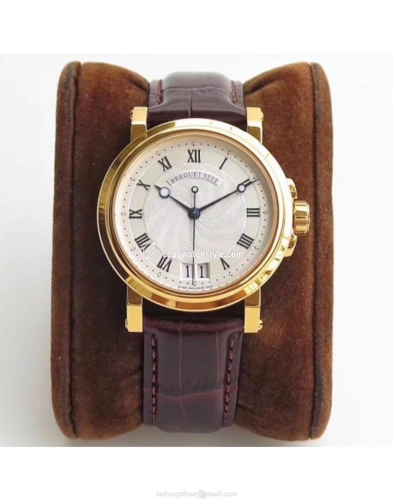 Breguet Marine Big Date 5817 5817BA/12/9V8 ZF Yellow Gold Silver 