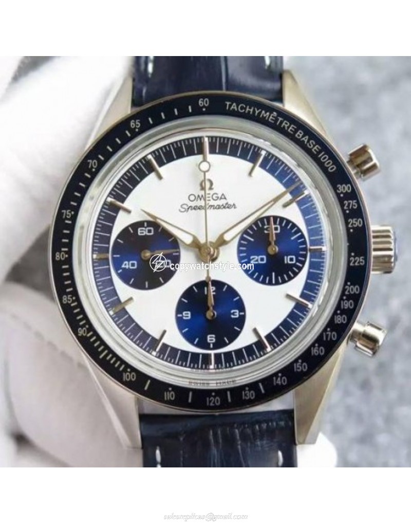 Omega Speedmaster Moonwatch Limited Edition Stainless Steel White & Blue Omega Speedmaster Moonwatch Limited Edition Stainless Steel White & Blue