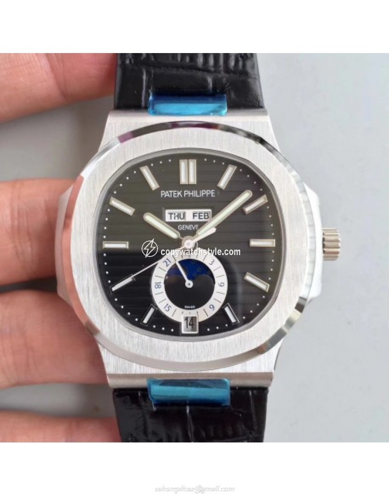 Patek Philippe Nautilus Annual Calendar Moonphase 5726A KM V2 Stainless Steel Black Patek Philippe Nautilus Annual Calendar Moonphase 5726A KM V2 Stainless Steel Black