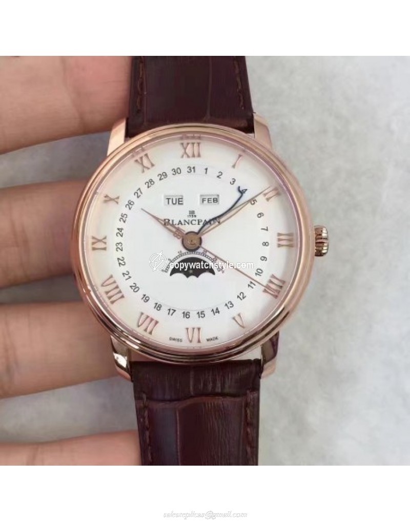 Blancpain Villeret 6654A-1127-55B BF Rose Gold White Blancpain Villeret 6654A-1127-55B BF Rose Gold White