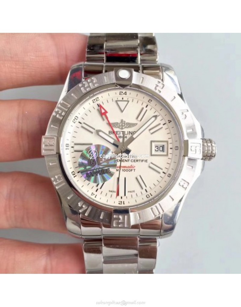 Breitling Avenger II GMT A329G78PSS GF Stainless Steel White 