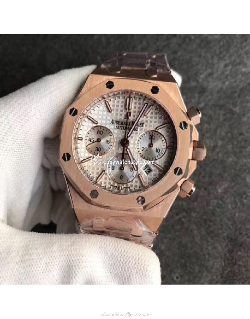 Audemars Piguet Royal Oak Chronograph 26331 JH Rose Gold Silver Audemars Piguet Royal Oak Chronograph 26331 JH Rose Gold Silver
