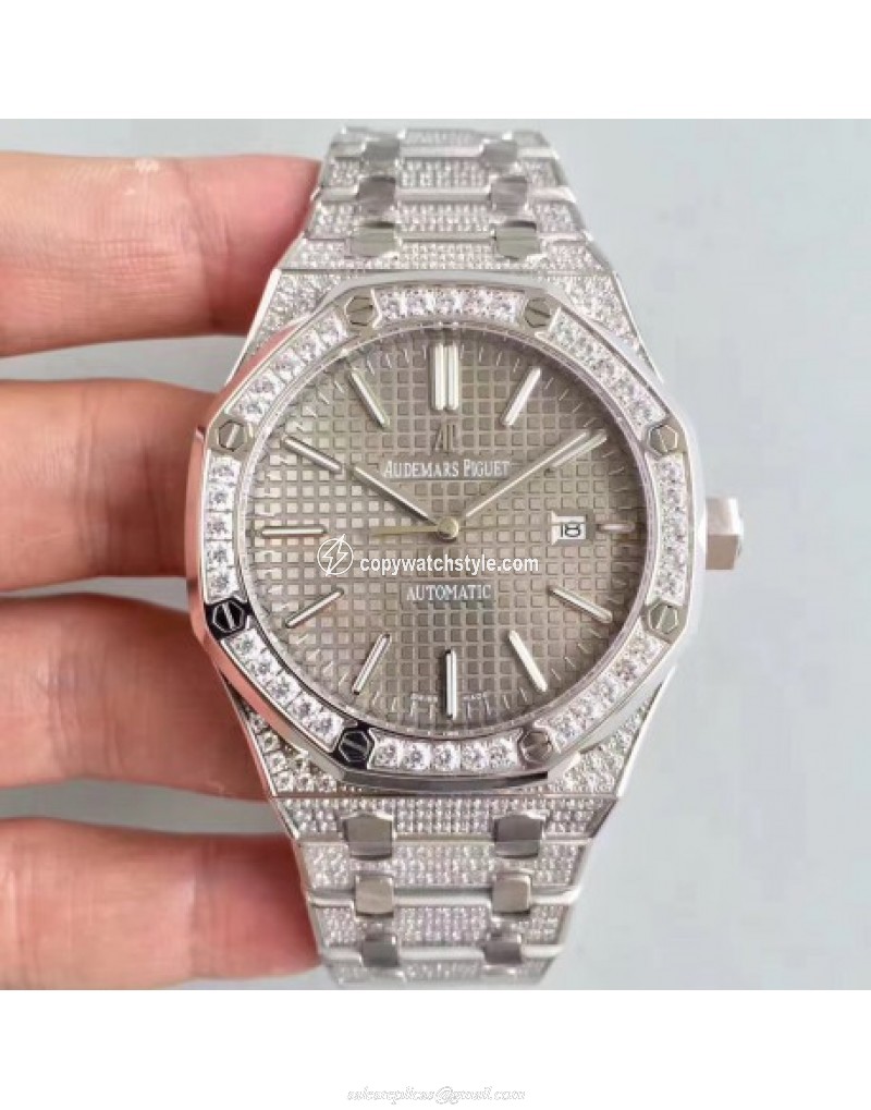 Audemars Piguet Royal Oak 15400 Noob Stainless Steel & Diamond Grey Audemars Piguet Royal Oak 15400 Noob Stainless Steel & Diamond Grey