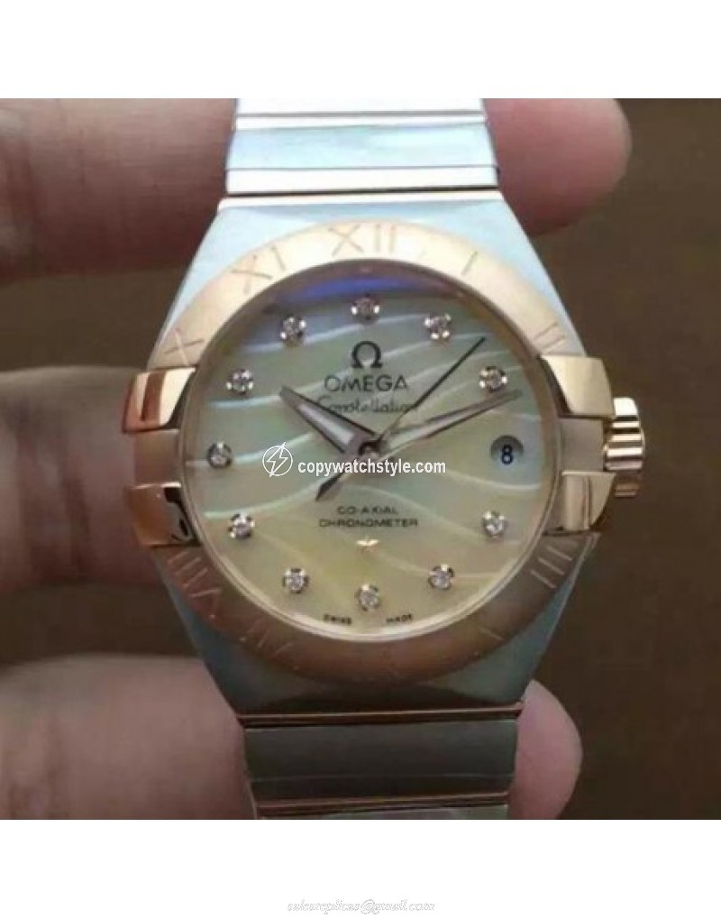 Omega Constellation Double Eagle Lady 27MM Stainless Steel & Rose Gold Gold Omega Constellation Double Eagle Lady 27MM Stainless Steel & Rose Gold Gold