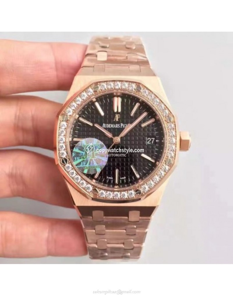 Audemars Piguet Royal Oak 15450 JF Rose Gold & Diamonds Black Audemars Piguet Royal Oak 15450 JF Rose Gold & Diamonds Black