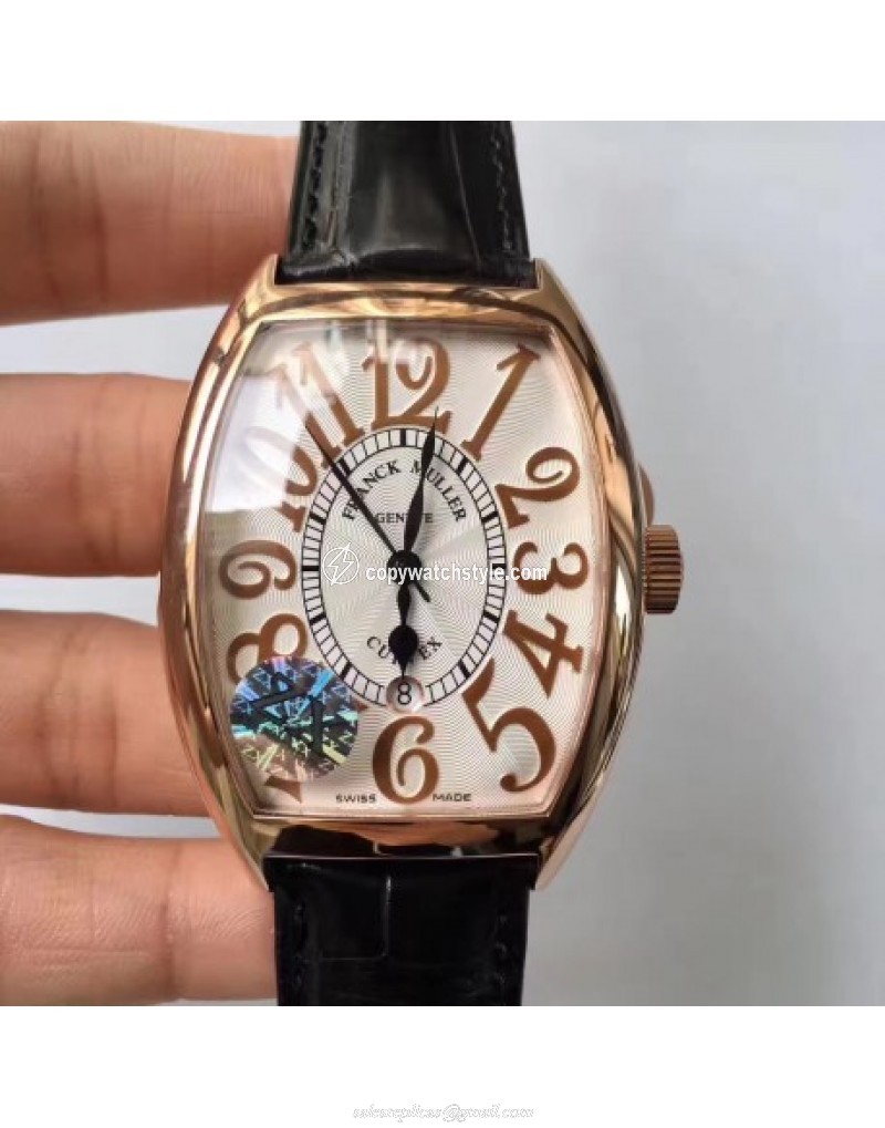 Franck Muller Cintree Curvex 9880 SC DT REL ZX Rose Gold White Franck Muller Cintree Curvex 9880 SC DT REL ZX Rose Gold White