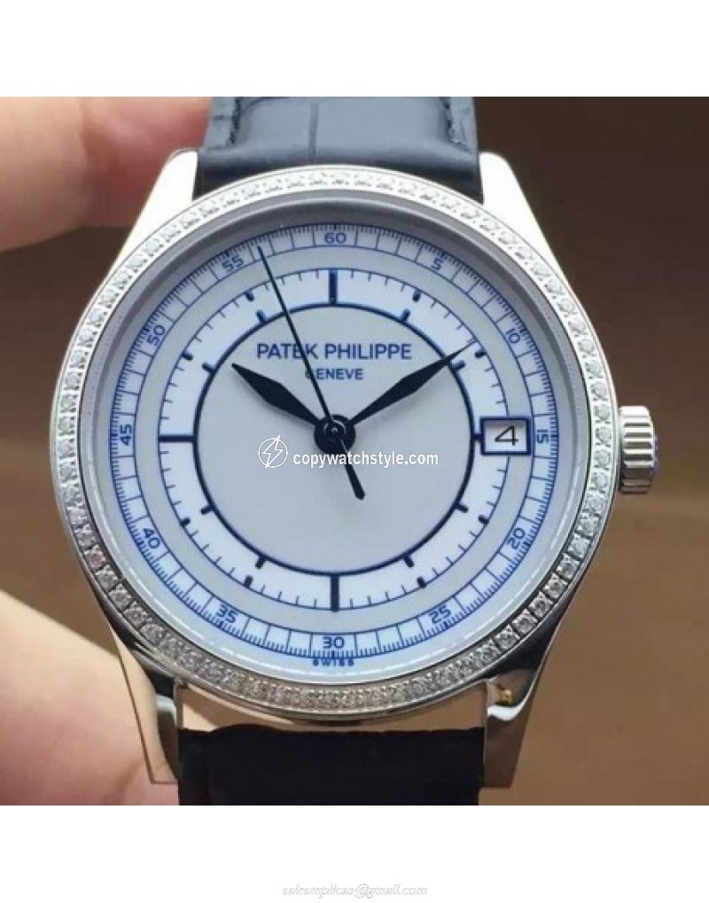 Patek Philippe Calatrava 5296 Stainless Steel Diamonds Bezel Swiss 324SC Patek Philippe Calatrava 5296 Stainless Steel Diamonds Bezel Swiss 324SC