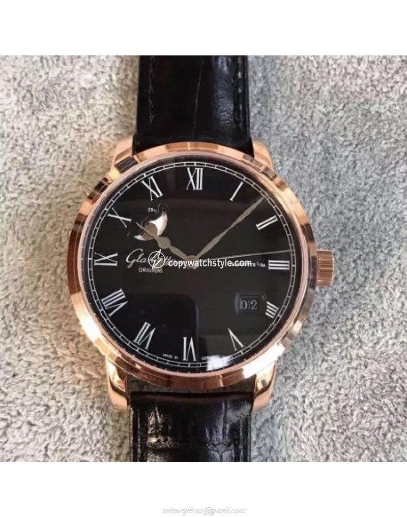 Glashutte Senator Panorama Date Moon Phase 100-04-32-15-04 GF Rose Gold Black Glashutte Senator Panorama Date Moon Phase 100-04-32-15-04 GF Rose Gold Black