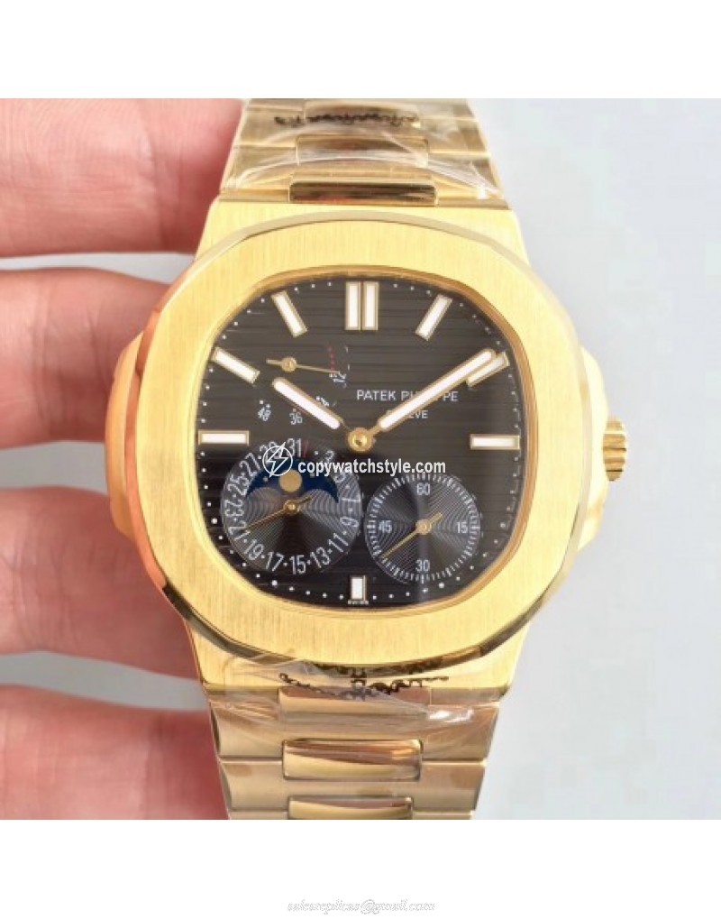 Patek Philippe Nautilus Moonphase 5712R-001 Noob Yellow Gold Black 