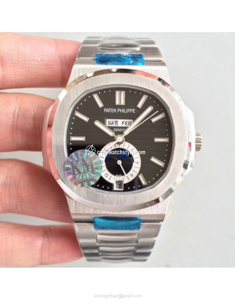 Patek Philippe Nautilus Annual Calendar Moonphase 5726/1A-001 KM V2 Stainless Steel Black Patek Philippe Nautilus Annual Calendar Moonphase 5726/1A-001 KM V2 Stainless Steel Black