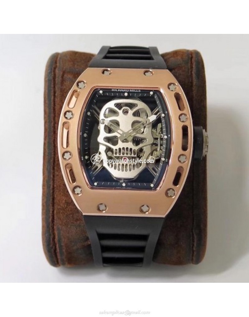 Richard Mille RM052 EUR Rose Gold Skeleton Silver Skull 