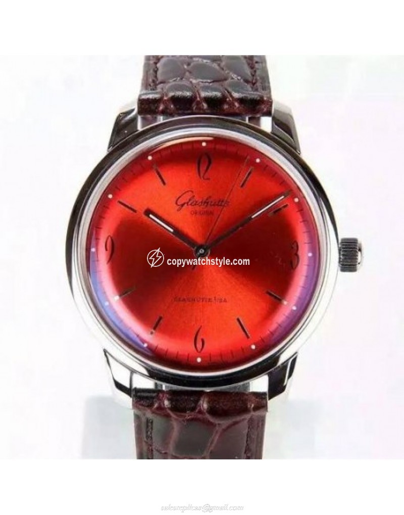 Glashutte Senator Sixties Stainless Steel Red 