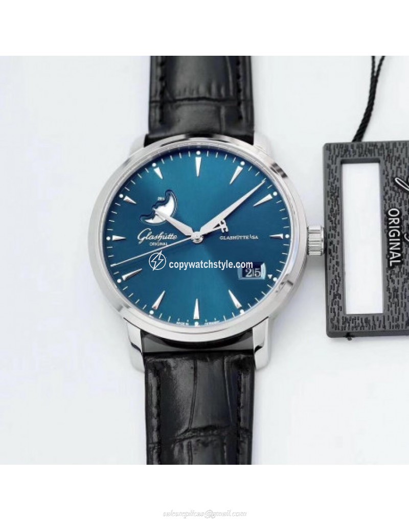 Glashutte Senator Excellence Panorama Date Moon Phase 1-36-04-04-02-01 ETC Stainless Steel Blue Glashutte Senator Excellence Panorama Date Moon Phase 1-36-04-04-02-01 ETC Stainless Steel Blue