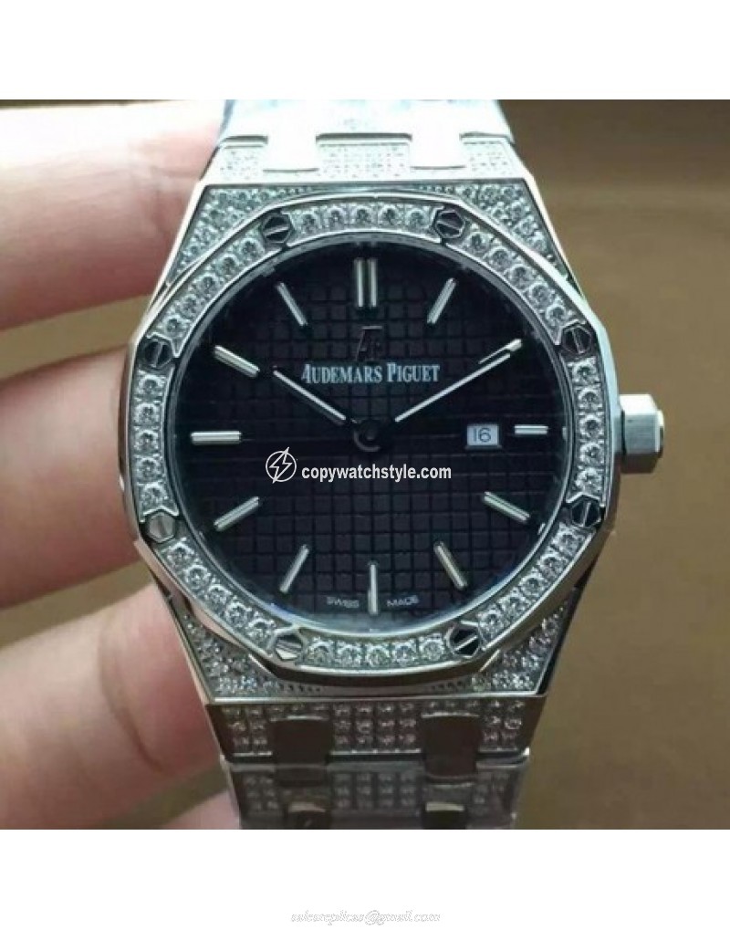 Audemars Piguet Royal Oak 67651 Ladies Stainless Steel & Diamonds Black Audemars Piguet Royal Oak 67651 Ladies Stainless Steel & Diamonds Black