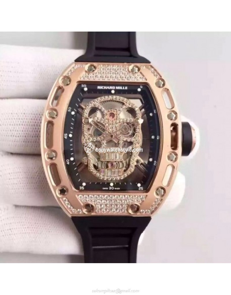 Richard Mille RM052 SF Rose Gold & Diamond Diamond Skull Richard Mille RM052 SF Rose Gold & Diamond Diamond Skull