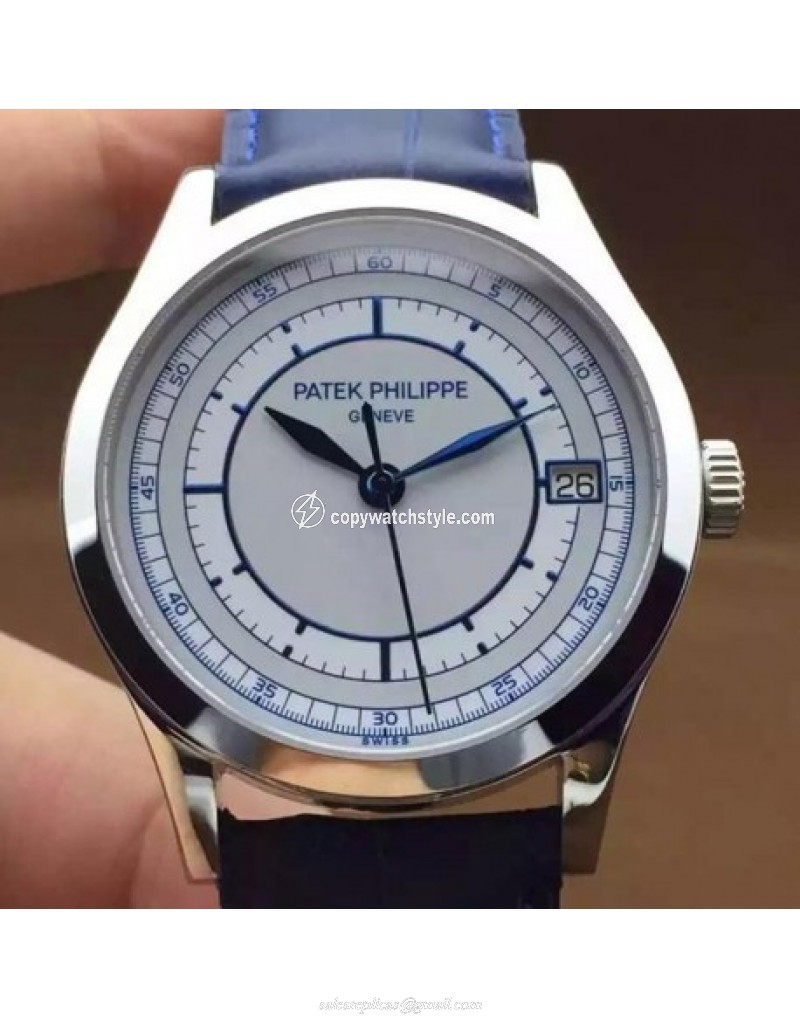 Patek Philippe Calatrava 5296 Stainless Steel White & Blue Patek Philippe Calatrava 5296 Stainless Steel White & Blue
