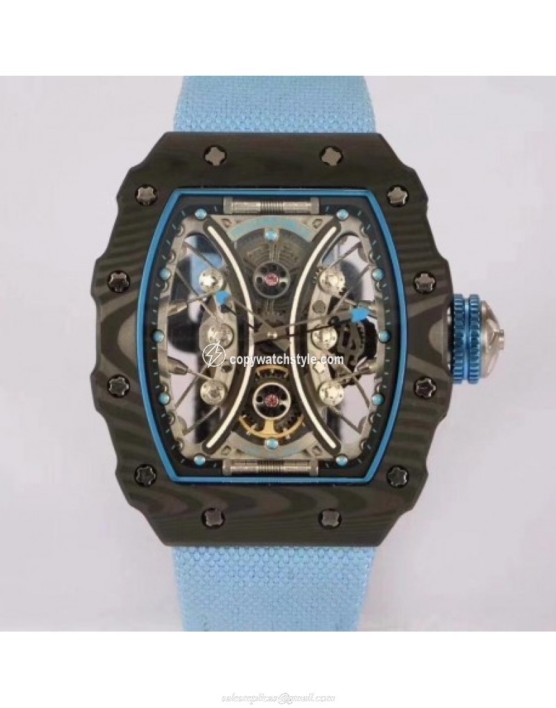 Richard Mille RM53-01 Tourbillon Pablo Mac Donough KV Forged Carbon Skeleton Blue 
