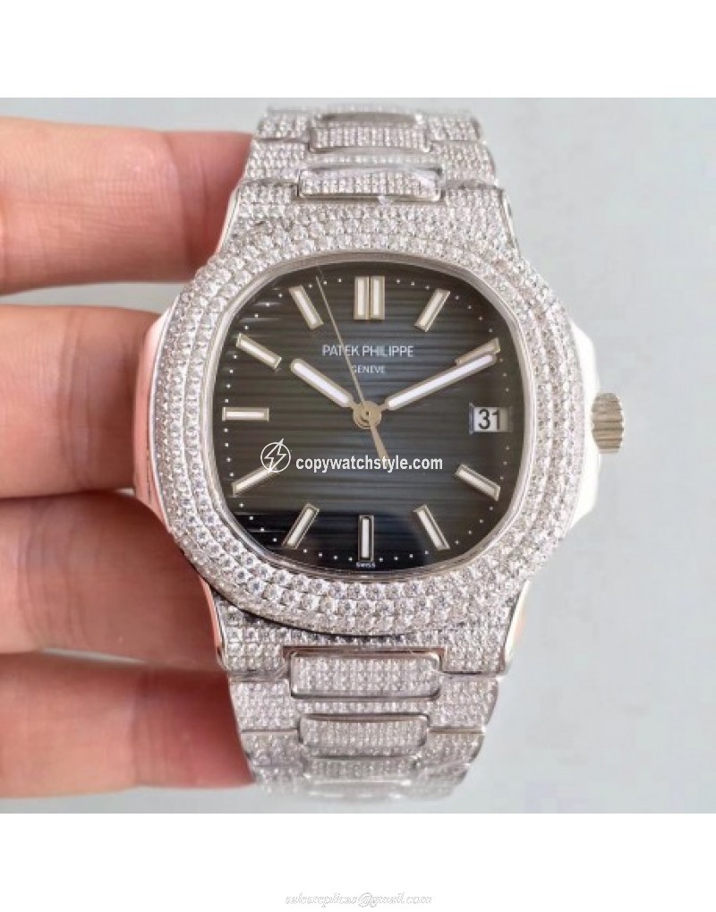 Patek Philippe Nautilus Jumbo 5719/10G-010 MK Stainless Steel & Diamonds Blue Patek Philippe Nautilus Jumbo 5719/10G-010 MK Stainless Steel & Diamonds Blue