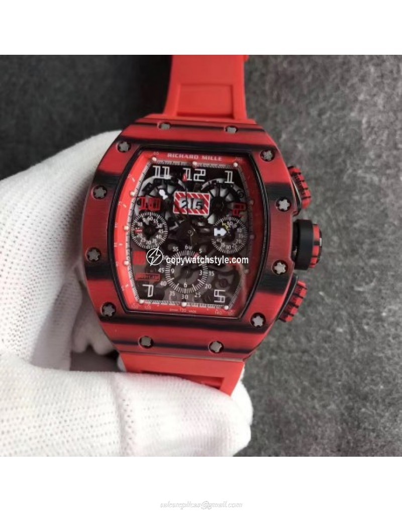 Richard Mille RM011 Red QTPT Flyback Chronograph KV Red Forged Carbon Red Skeleton Richard Mille RM011 Red QTPT Flyback Chronograph KV Red Forged Carbon Red Skeleton
