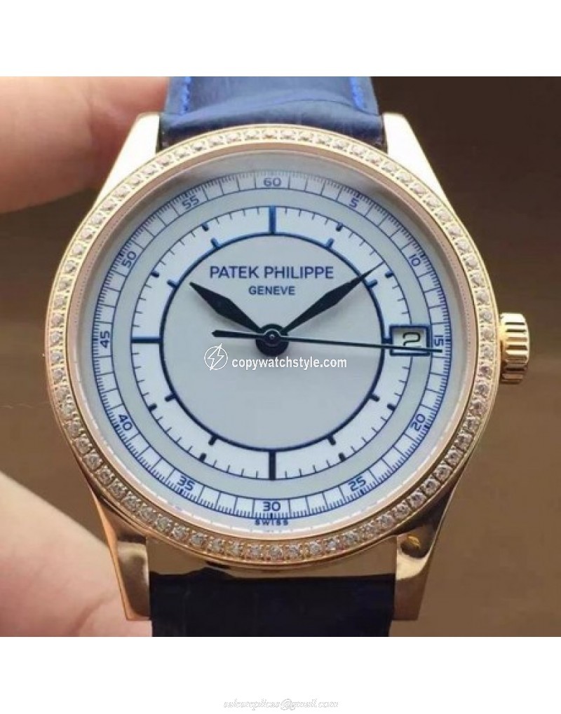 Patek Philippe Calatrava 5296 Rose Gold Diamonds Bezel Swiss 324SC Patek Philippe Calatrava 5296 Rose Gold Diamonds Bezel Swiss 324SC
