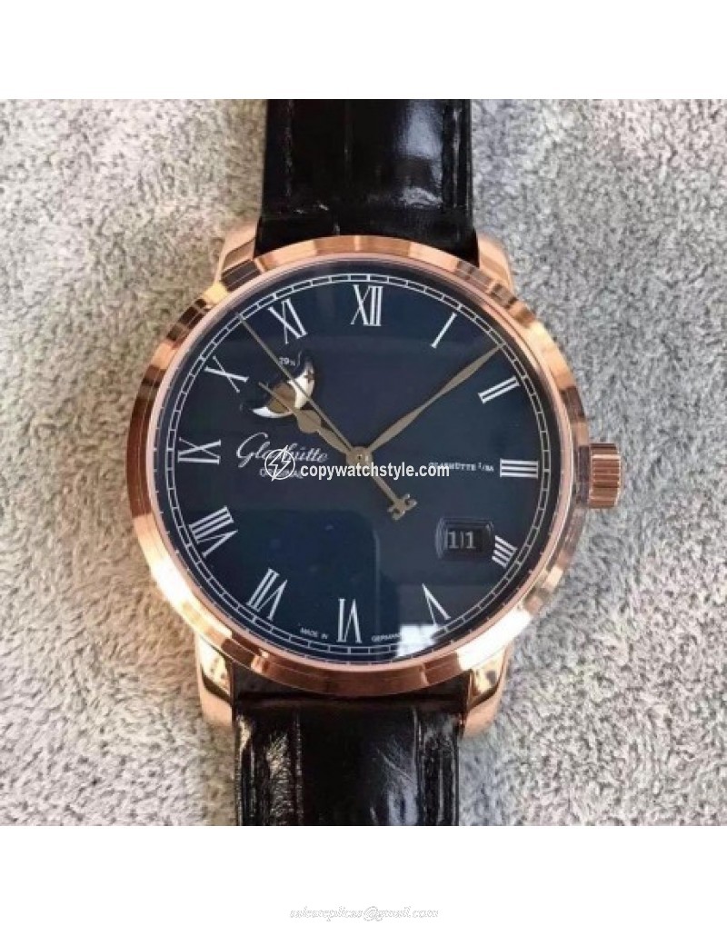 Glashutte Senator Panorama Date Moon Phase 100-04-32-15-04 GF Rose Gold Blue Glashutte Senator Panorama Date Moon Phase 100-04-32-15-04 GF Rose Gold Blue