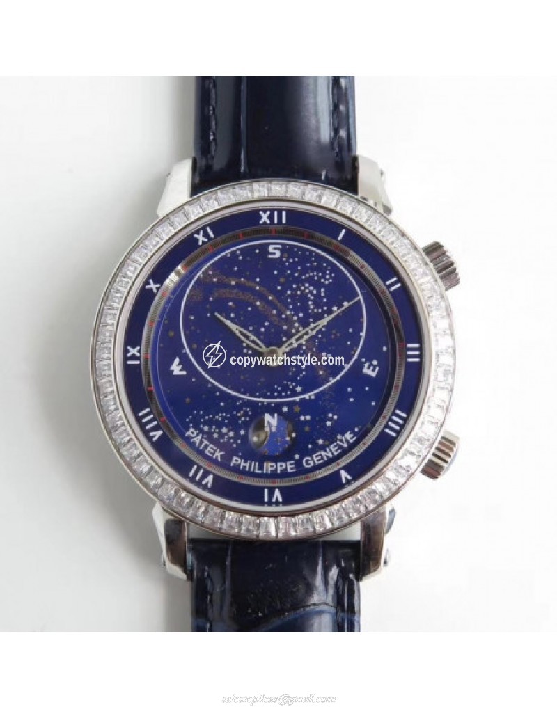 Patek Philippe Grand Complications Sky Moon Celestial 5102G Noob Stainless Steel & Diamond Blue 
