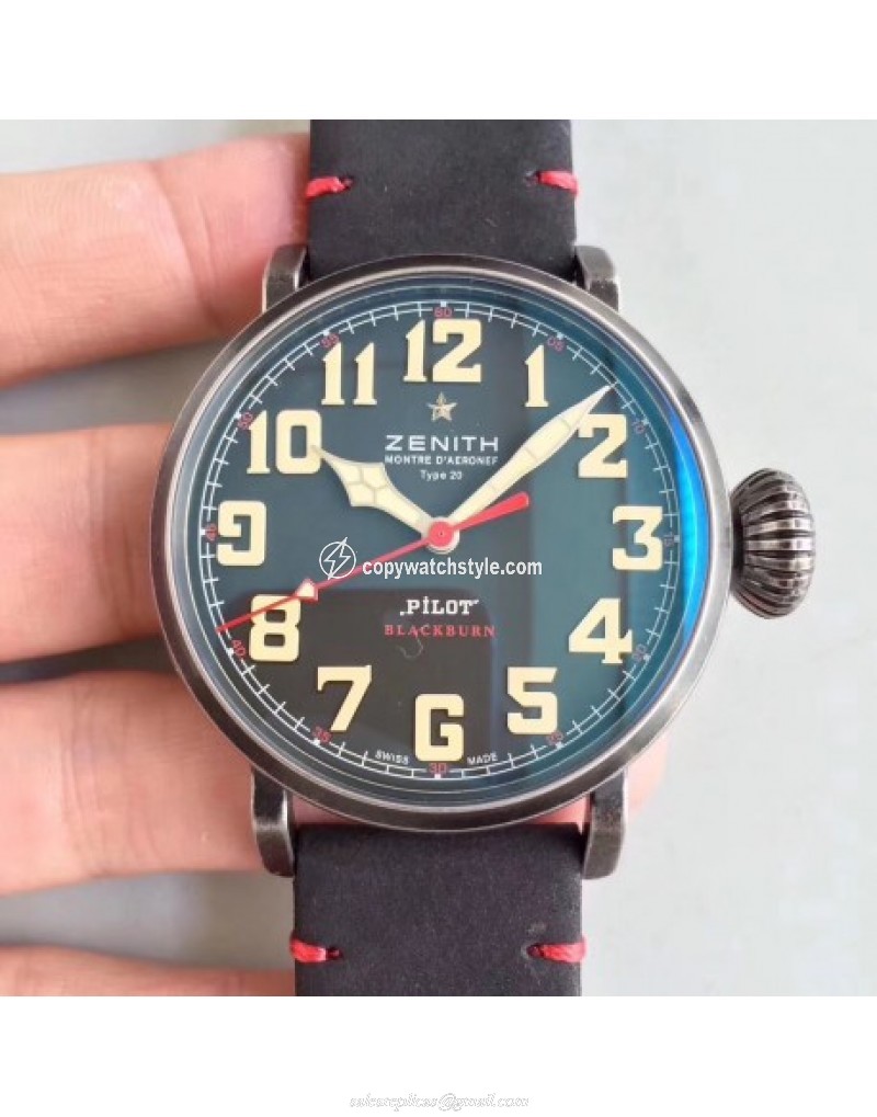 Zenith Pilot Type 20 Extra Special Robert Blackburn 03.2432.3000.77.C738 XF Stainless Steel Black Zenith Pilot Type 20 Extra Special Robert Blackburn 03.2432.3000.77.C738 XF Stainless Steel Black