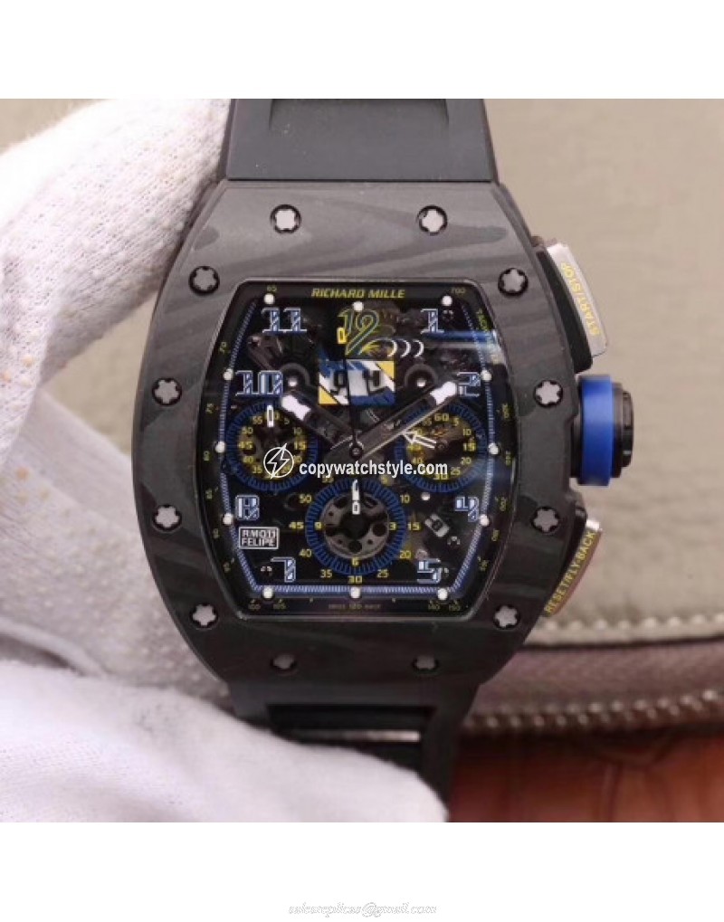 Richard Mille RM011 Felipe Massa Chronograph KV Forged Carbon Skeleton Richard Mille RM011 Felipe Massa Chronograph KV Forged Carbon Skeleton