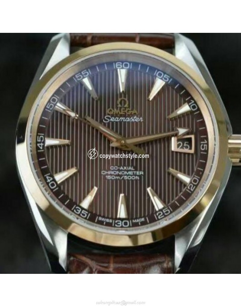Omega Seamaster Aqua Terra 150M 41MM Rose Gold & Stainless Steel Brown Omega Seamaster Aqua Terra 150M 41MM Rose Gold & Stainless Steel Brown