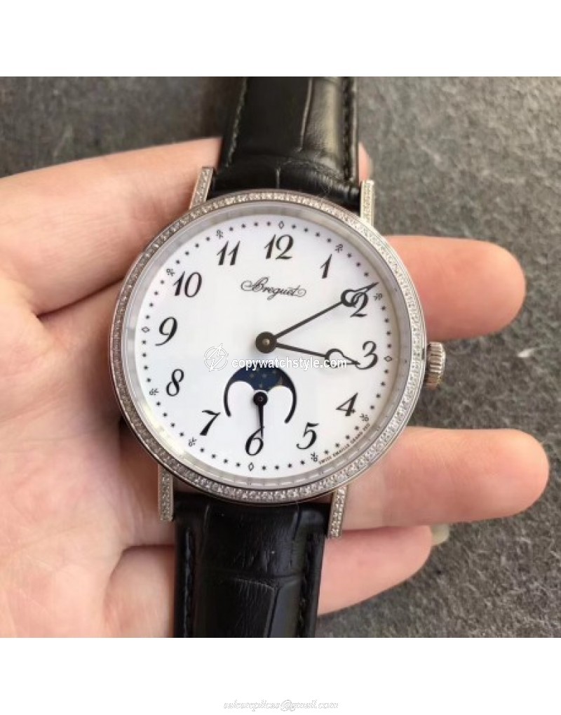 Breguet Classique Moonphase 9088BB/29/964/DD0D Noob Stainless Steel & Diamonds White Breguet Classique Moonphase 9088BB/29/964/DD0D Noob Stainless Steel & Diamonds White