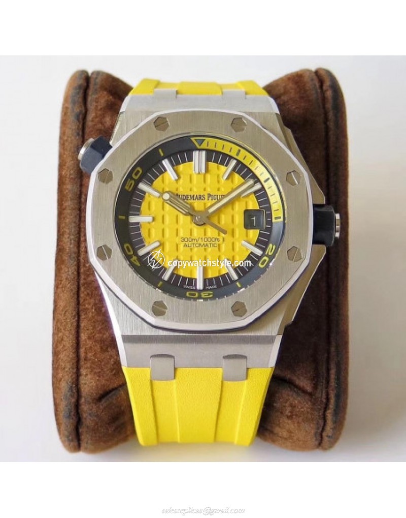 Audemars Piguet Royal Oak Offshore Diver 15710ST.OO.A051CA.01 JF V3 Stainless Steel Yellow 