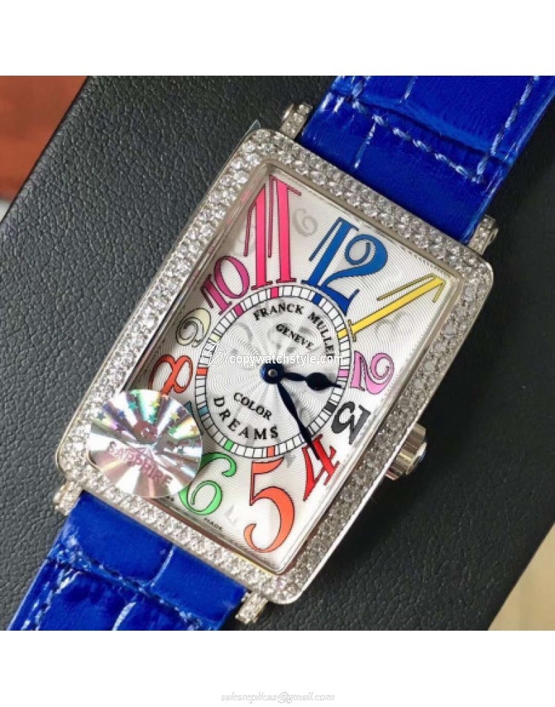 Franck Muller Ladies Long Island Color Dreams 1200 CH COL DRM D GF Stainless Steel & Diamonds Silver Franck Muller Ladies Long Island Color Dreams 1200 CH COL DRM D GF Stainless Steel & Diamonds Silver