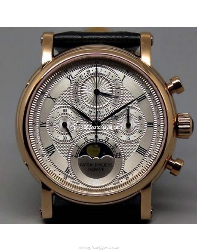Patek Philippe Moonphase Chronograph Rose Gold White Patek Philippe Moonphase Chronograph Rose Gold White