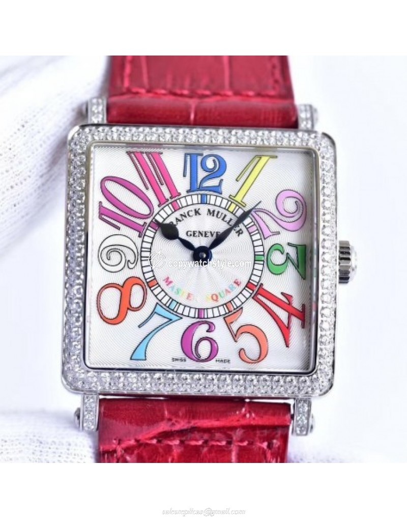 Franck Muller Master Square Ladies 6002 M QZ D GF Stainless Steel & Diamonds White Franck Muller Master Square Ladies 6002 M QZ D GF Stainless Steel & Diamonds White